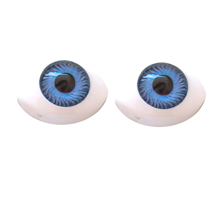 Pair Blue Flat Acrylic Eyes 26mm