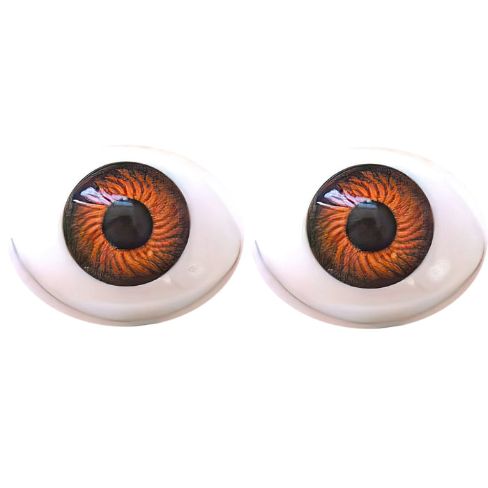 Pair Brown Flat Acrylic Eyes 26mm