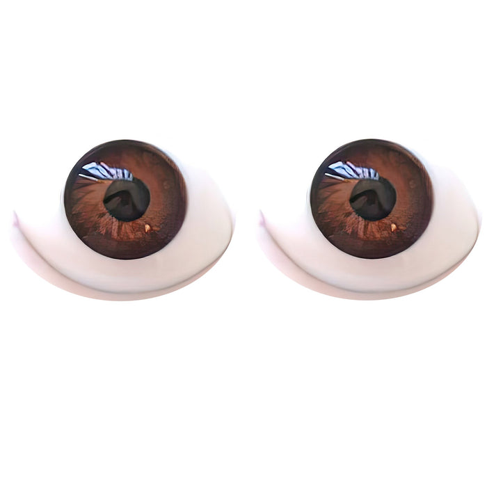 Pair Dark Brown Flat Acrylic Eyes 26mm