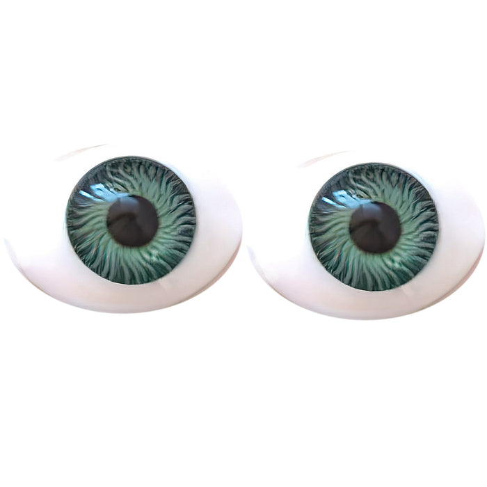 Pair Green Flat Acrylic Eyes 26mm