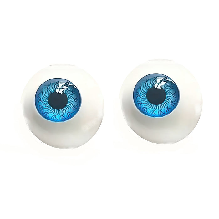 Pair Half Round Blue Acrylic Eyes 28mm