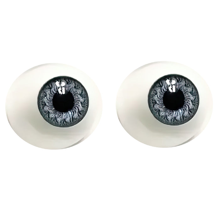 Pair Half Round Lt. Grey Acrylic Eyes 28mm