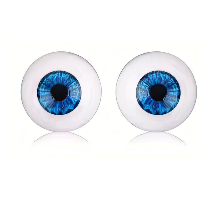 Pair Half Round Cobalt Acrylic Eyes 28mm