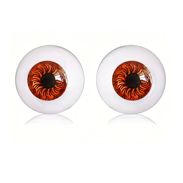 Pair Half Round Hazel Brown Acrylic Eyes 28mm