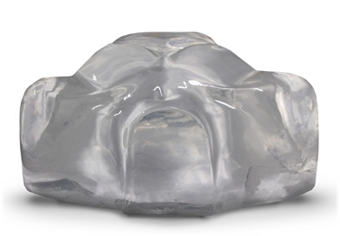 Top View of Clear Ballistic Gel Torso